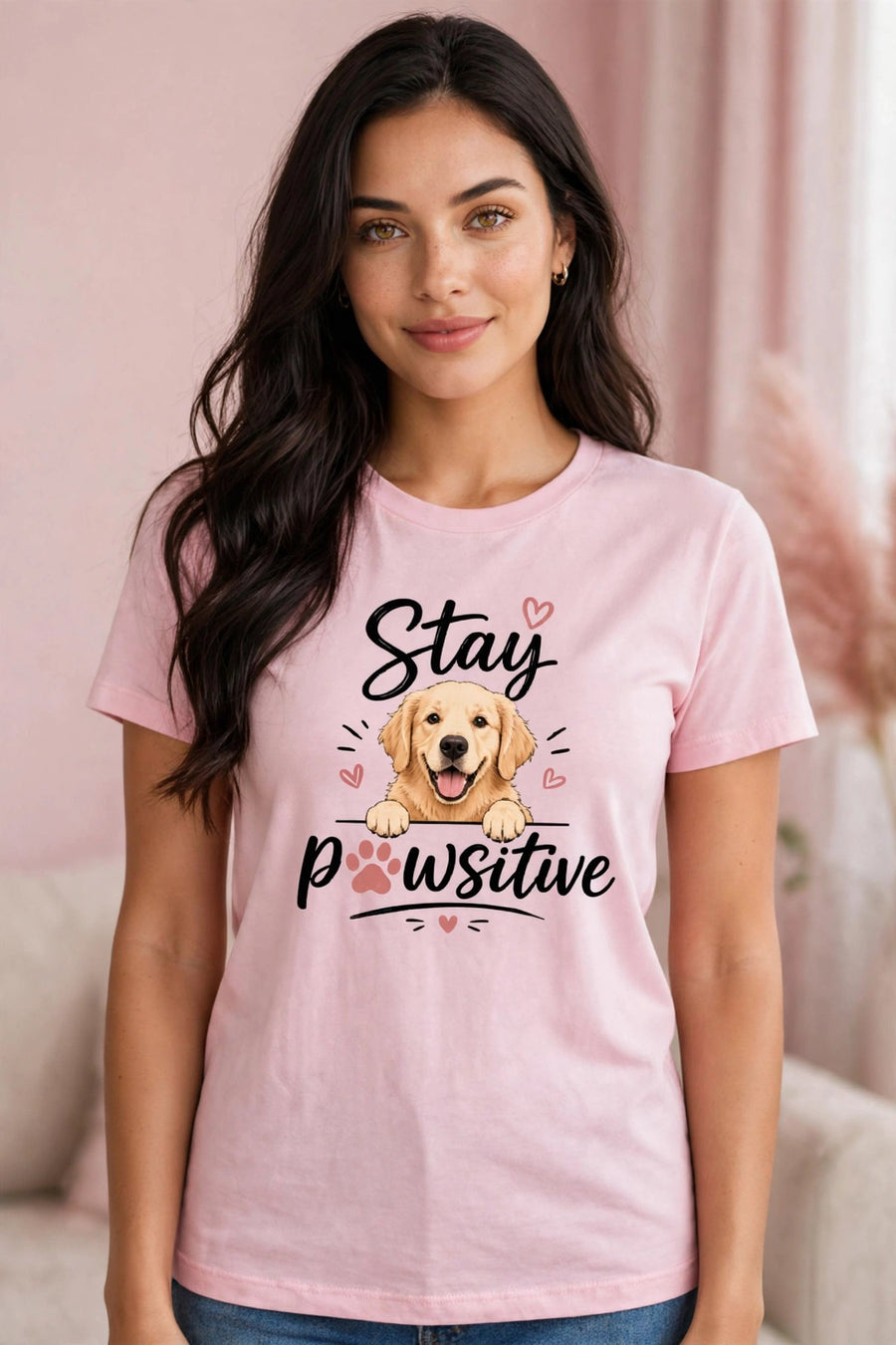 Stay Pawsitive Golden Women's Tee